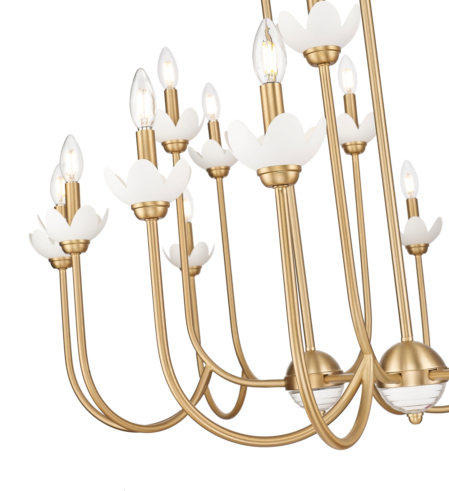 352-56L-MGLD - Allistair 16 Light Linear 56" Chandelier - Modern Gold