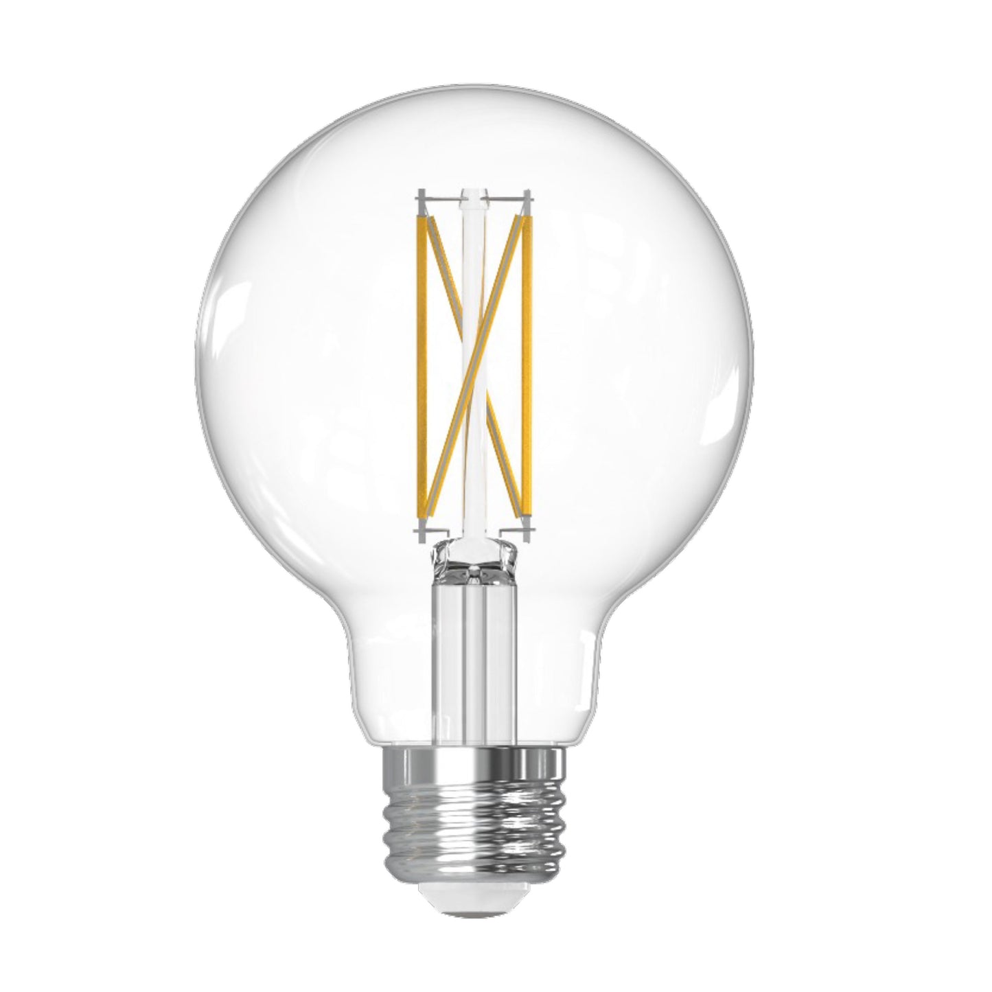 776240 - Filaments Dimmable Clear Glass G25 LED Light Bulb - 7.6 Watt - 3000K - 4 Pack