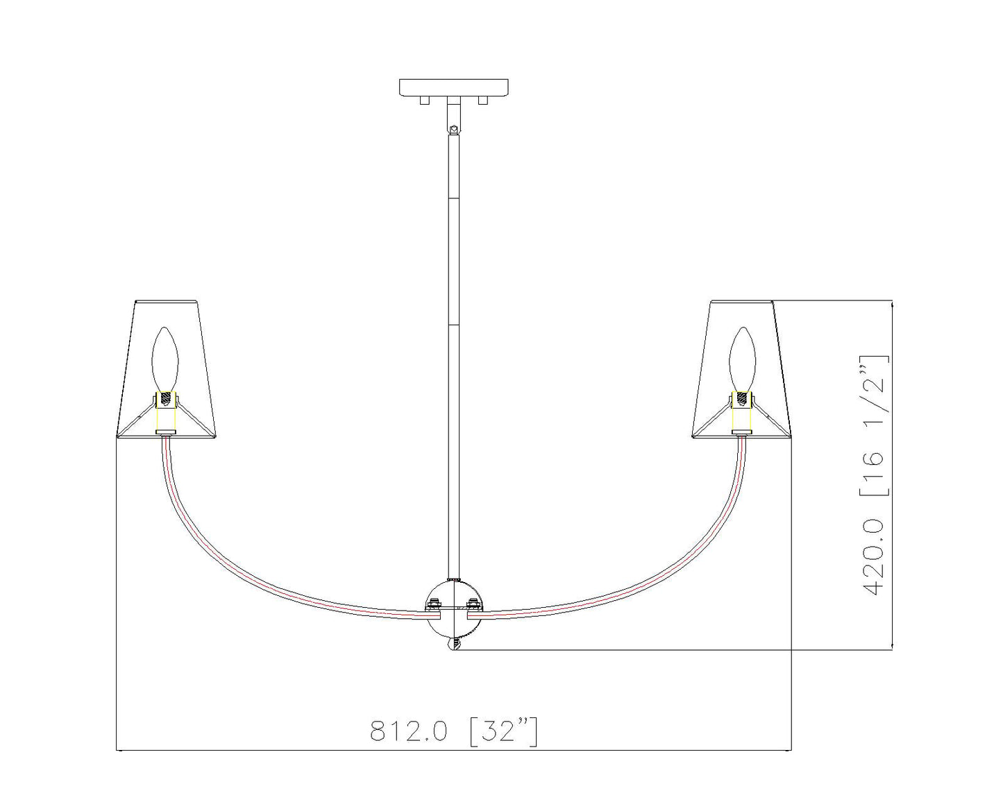 3040-32RB - Shannon 5 Light 32" Chandelier - Rubbed Brass
