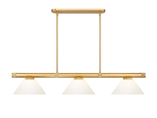 3050-3RB-AMO14 - Vanguard 3 Light 58" Billiard - Rubbed Brass