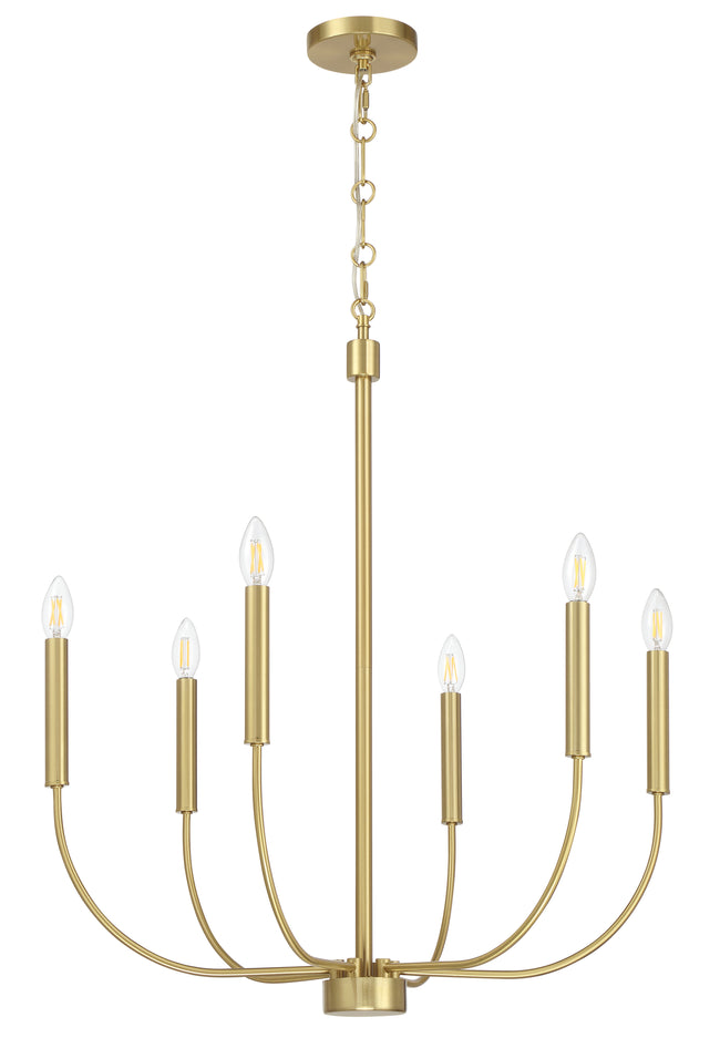 59826-SB - Traci 6 Light 26" Wide Chandelier - Satin Brass