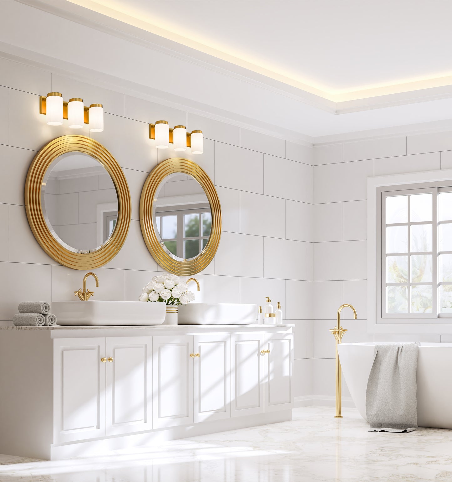 746-3V-LG - Burk 3 Light 22" Vanity - Luxe Gold