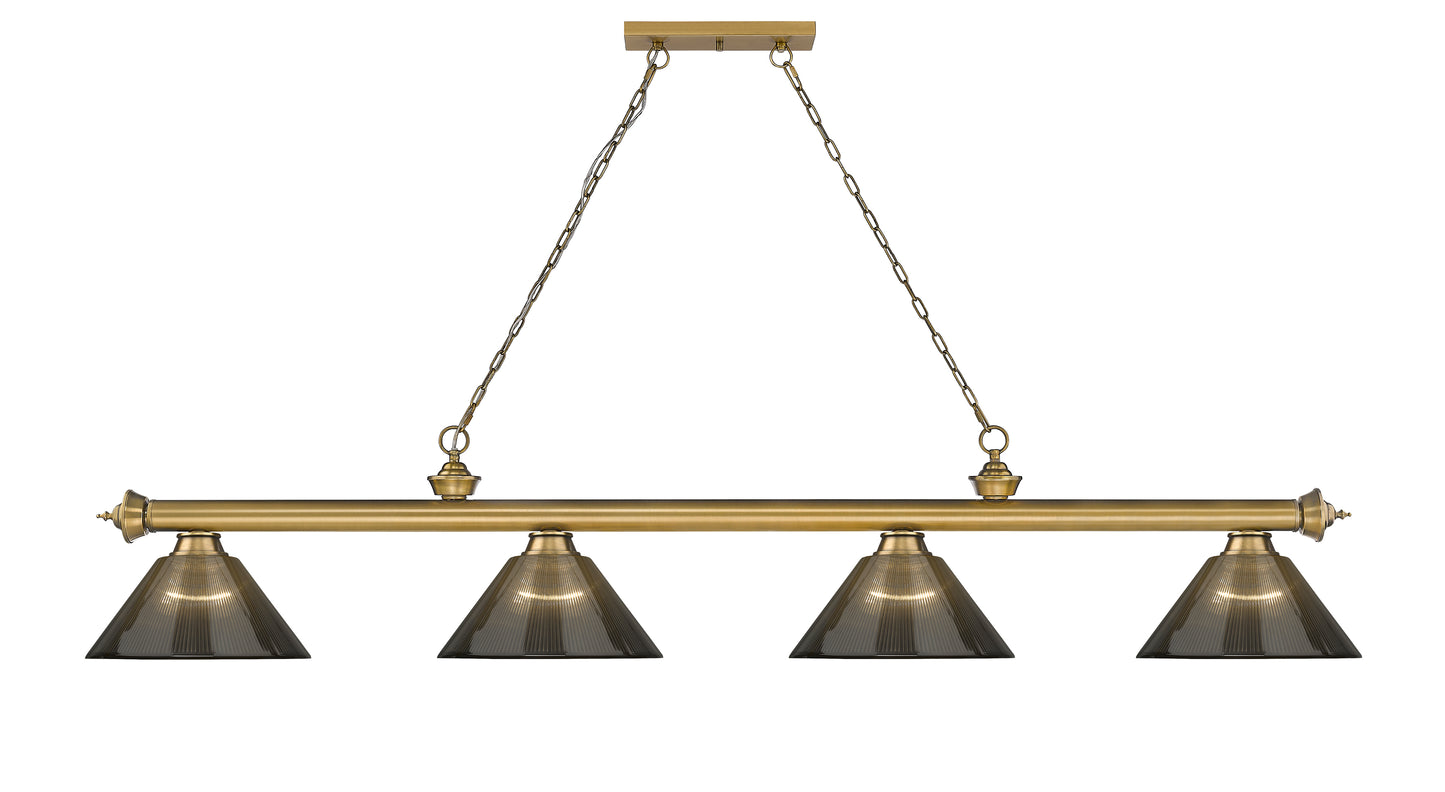 2306-4RB-ARS - Cordon 4 Light 81" Billiard - Rubbed Brass