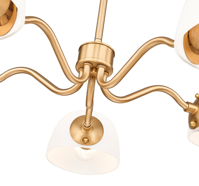 3048-5MGLD - Breton 5 Light 33" Chandelier - Modern Gold