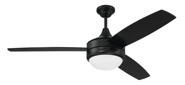 PHZ52FB3 - Phaze II 3-Blade 52" 3 Blade Ceiling Fan with Light Kit - Flat Black