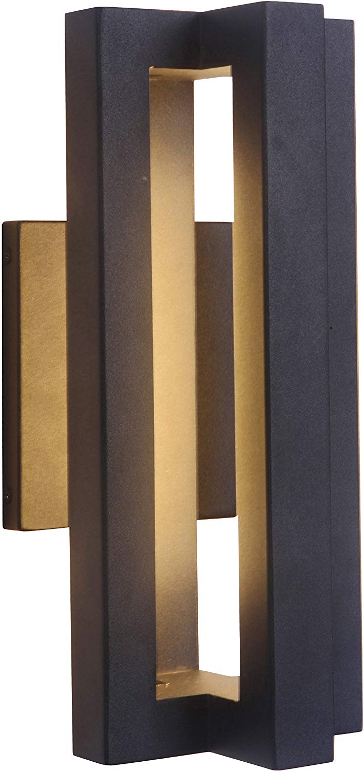 Z1504-TB-LED - Kai 3 Light 14" High Outdoor Wall Lantern - Textured Black