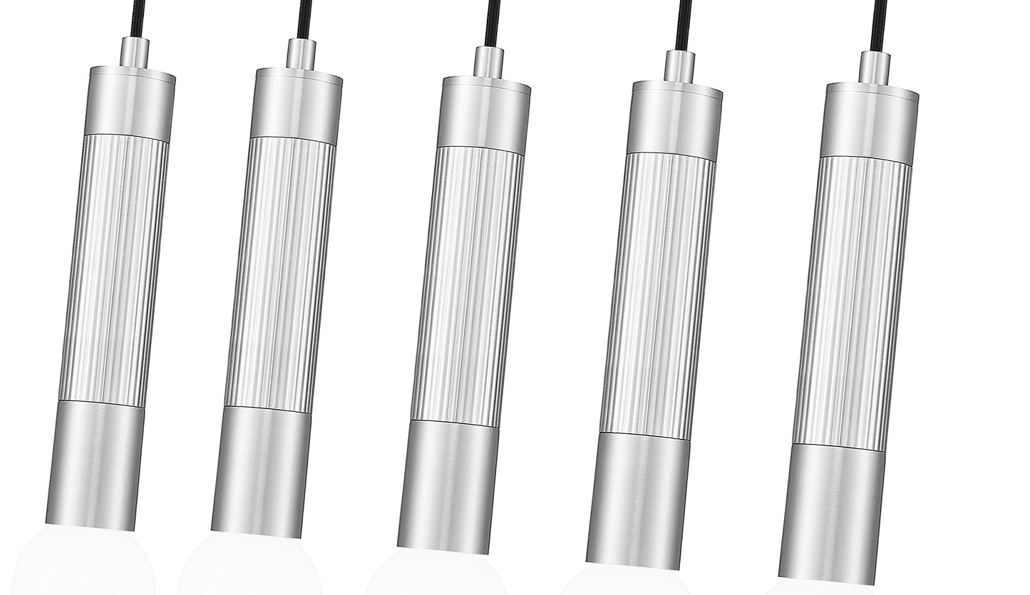 1956P-5L-BN - Stari 5 Light Linear 42" Chandelier - Brushed Nickel