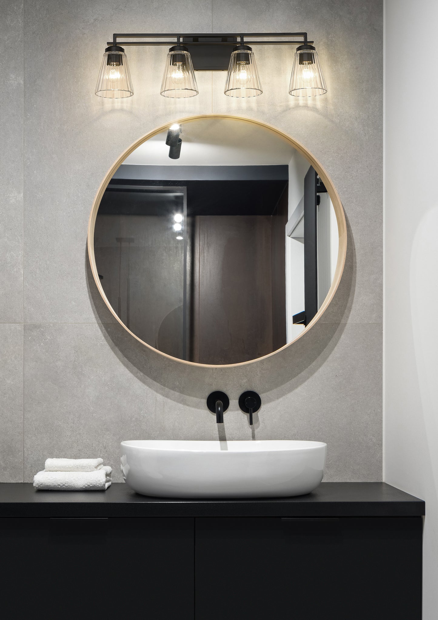 823-4V-MB - Lyna 4 Light 30" Vanity - Matte Black