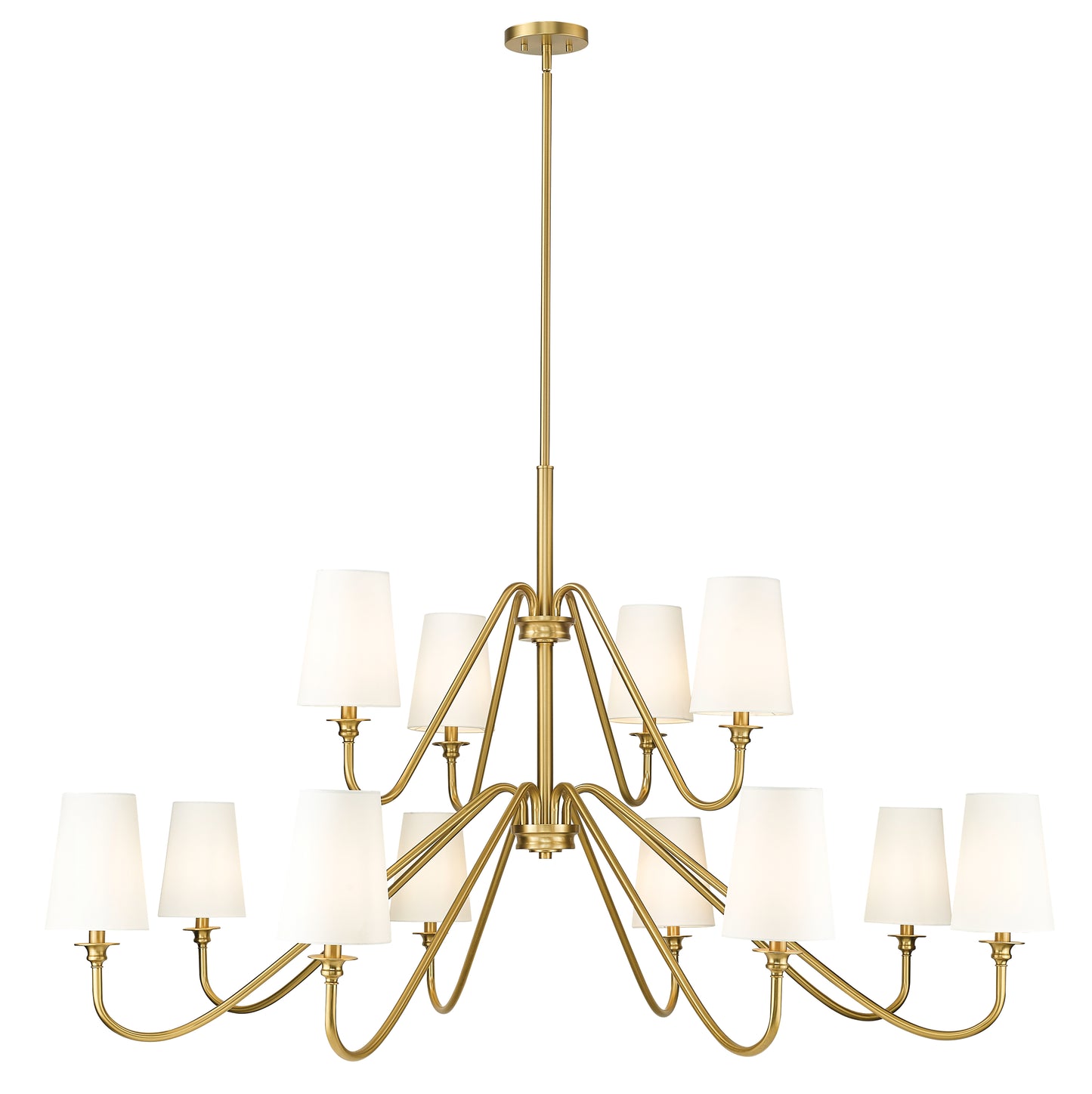 7509-12-60MGLD - Gianna 12 Light 60" Chandelier - Modern Gold
