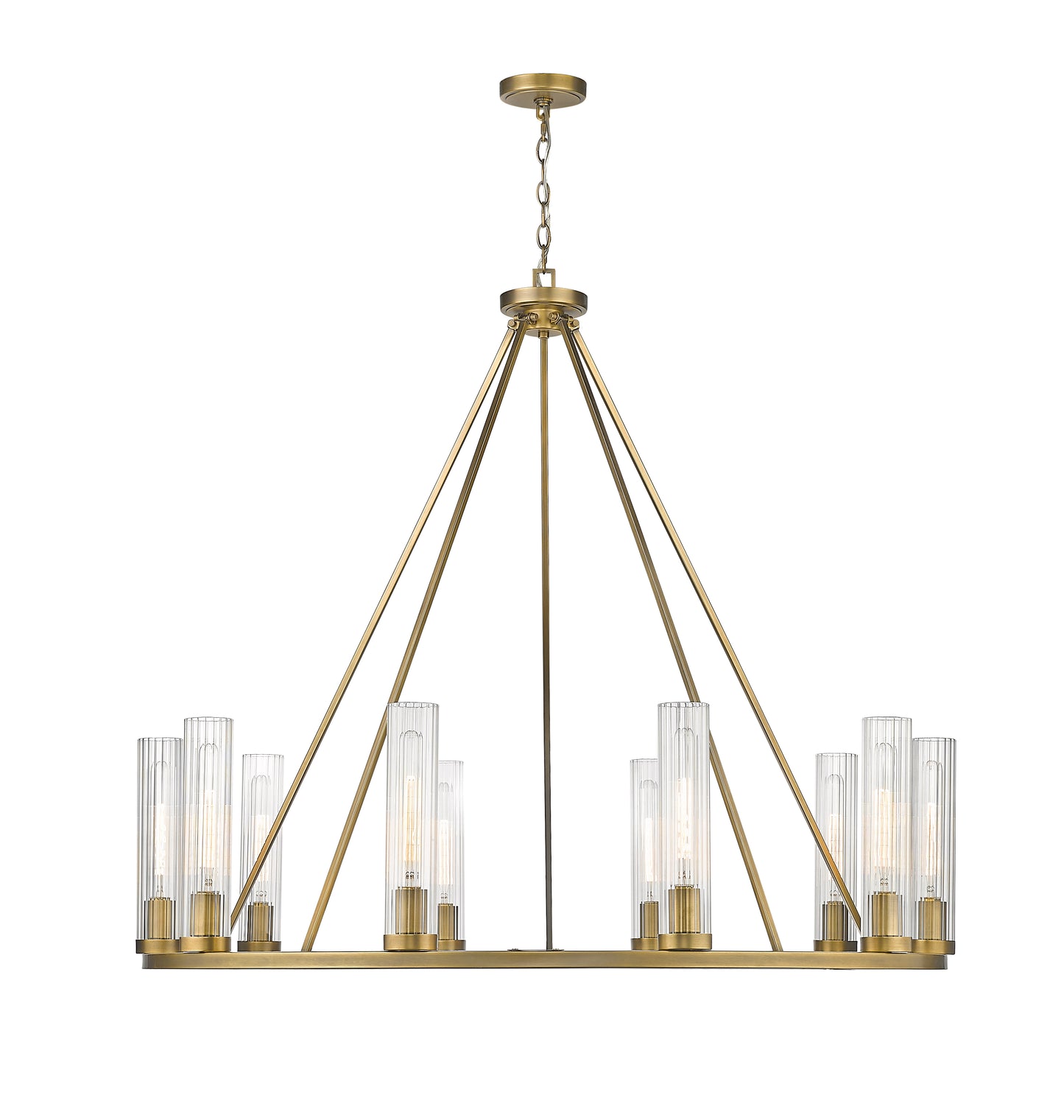 3031-10RB - Beau 10 Light 46" Chandelier - Rubbed Brass