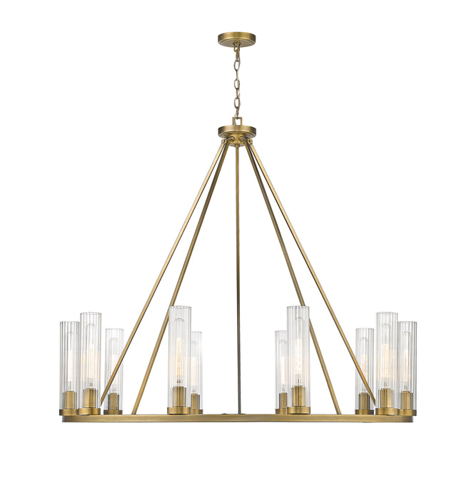 3031-10RB - Beau 10 Light 46" Chandelier - Rubbed Brass