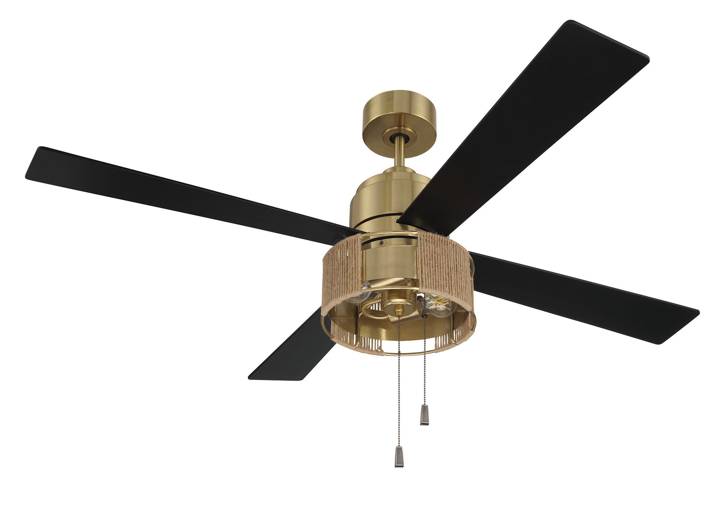 KNS52SB4 - Kensey 52" 4 Blade Ceiling Fan with Light Kit - Satin Brass