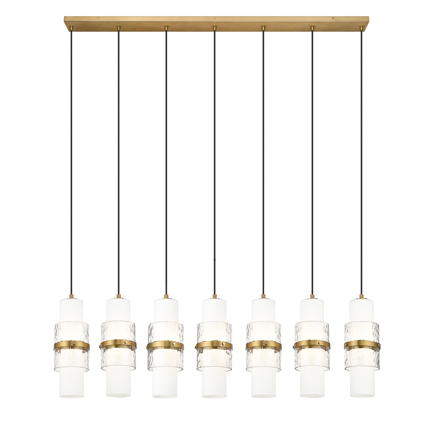 1946P-7L-MGLD - Cayden 7 Light Linear 54" Chandelier - Modern Gold