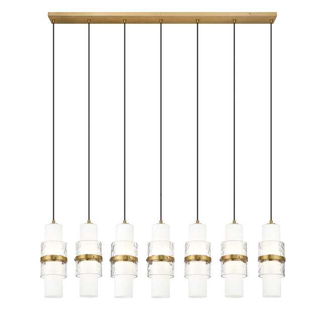 1946P-7L-MGLD - Cayden 7 Light Linear 54" Chandelier - Modern Gold