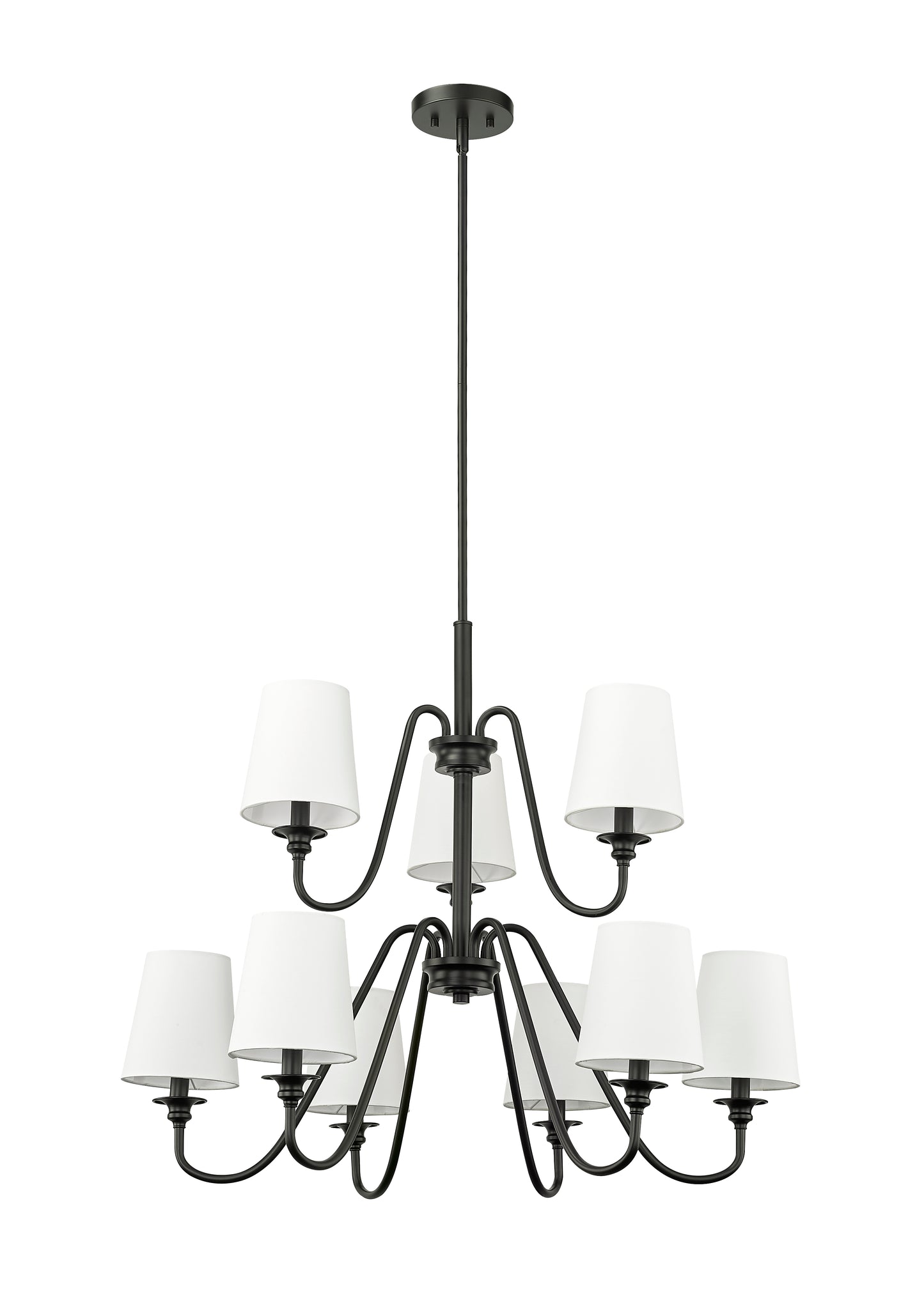 7509-9-32MB - Gianna 9 Light 32" Chandelier - Matte Black