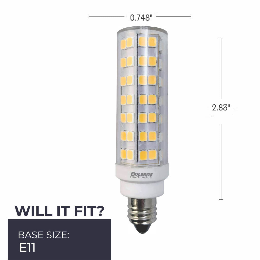 770640 - Dimmable T6 LED Mini Candelabra Light Bulb - 6.5 Watt - 2700K - 2 Pack