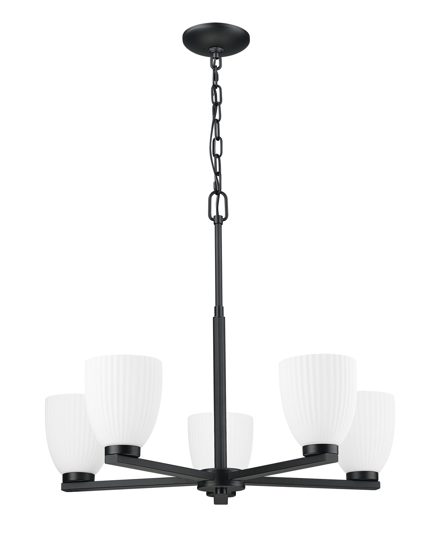 7518-5MB - Naya 5 Light 25" Chandelier - Matte Black
