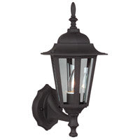 Z150-TB - Straight Glass Cast 1 Light 16" High Outdoor Wall Lantern - Textured Black
