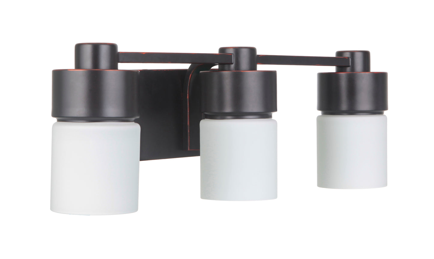 12322FB3 - District 3 Light 22" Wide Vanity Light - Flat Black