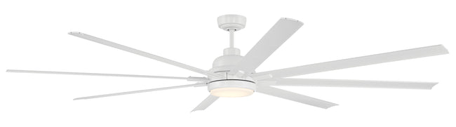 RSH84W8 - Rush 84 84" 8 Blade Indoor Outdoor Ceiling Fan with Light Kit - White