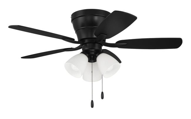 WHL42FB5C3 - Wheeler 42 3-Light 42" 5 Blade Ceiling Fan with Light Kit - Flat Black