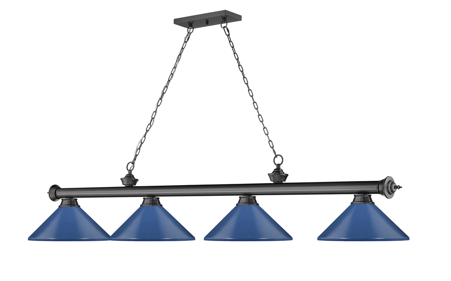 2306-4BP-MNB - Cordon 4 Light 82" Billiard - Bronze Plate