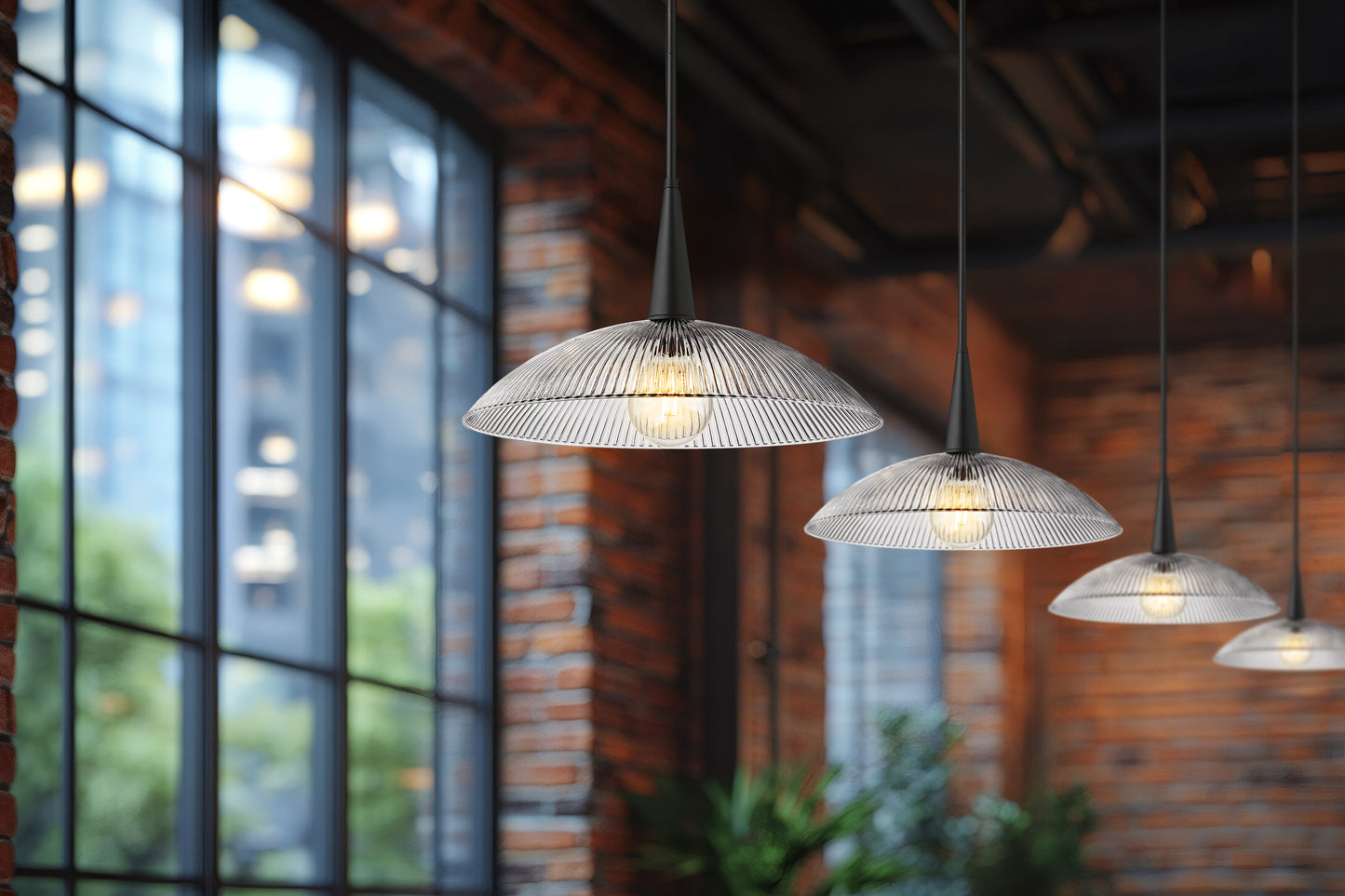 3051P18-MB - Lunelle 1 Light 18" Pendant - Matte Black