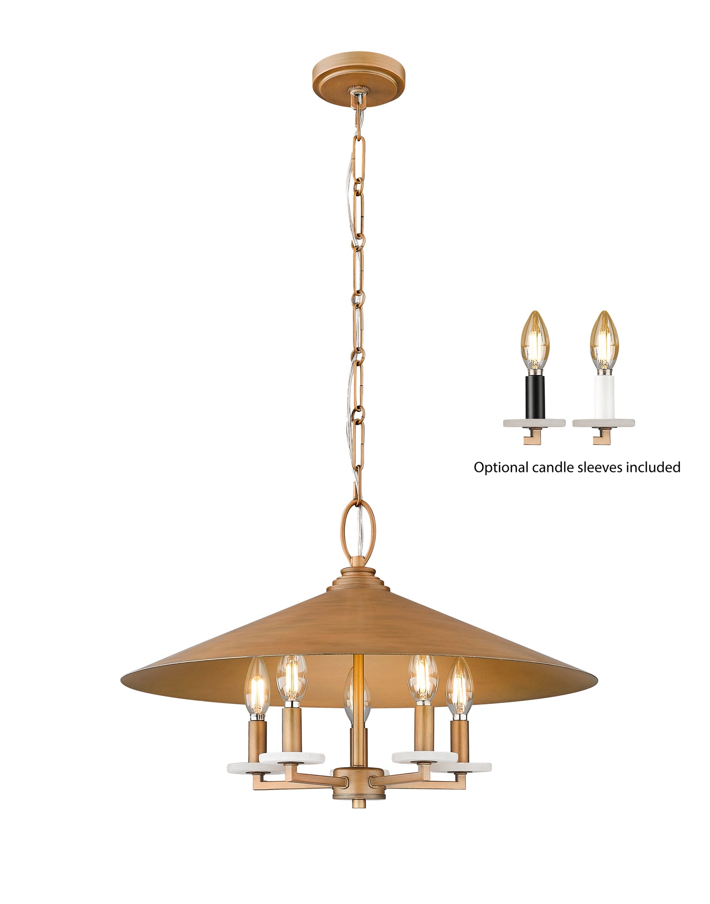 1953-22SGD - Rialto 5 Light 22" Pendant - Signature Gold