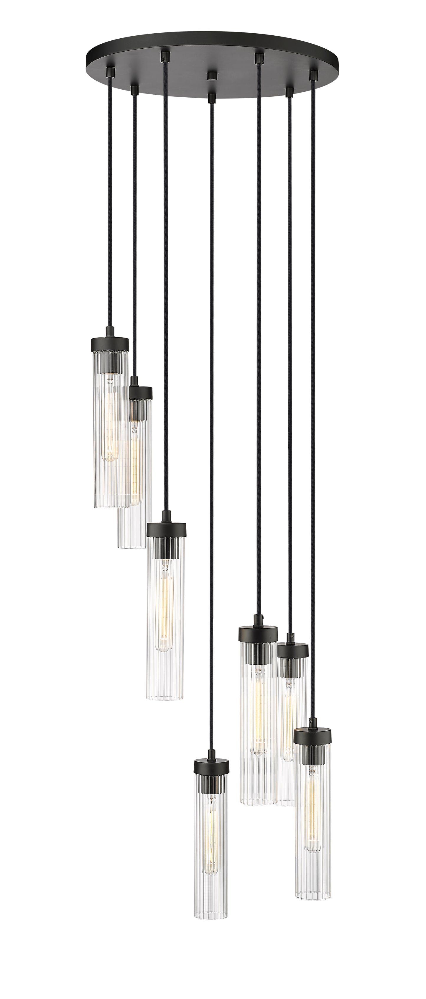 740P-7R-MB - Beau 7 Light 18" Chandelier - Matte Black