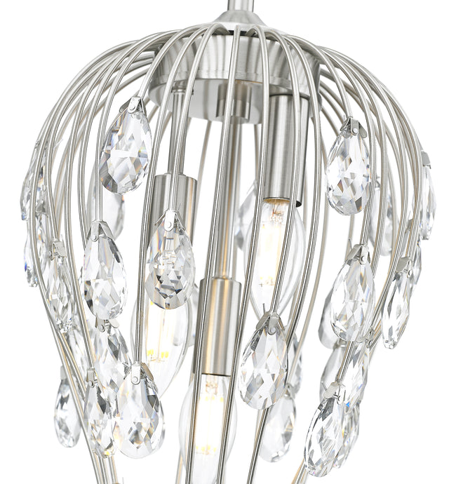 1957P9-BN - Gabriella 3 Light 9" Pendant - Brushed Nickel