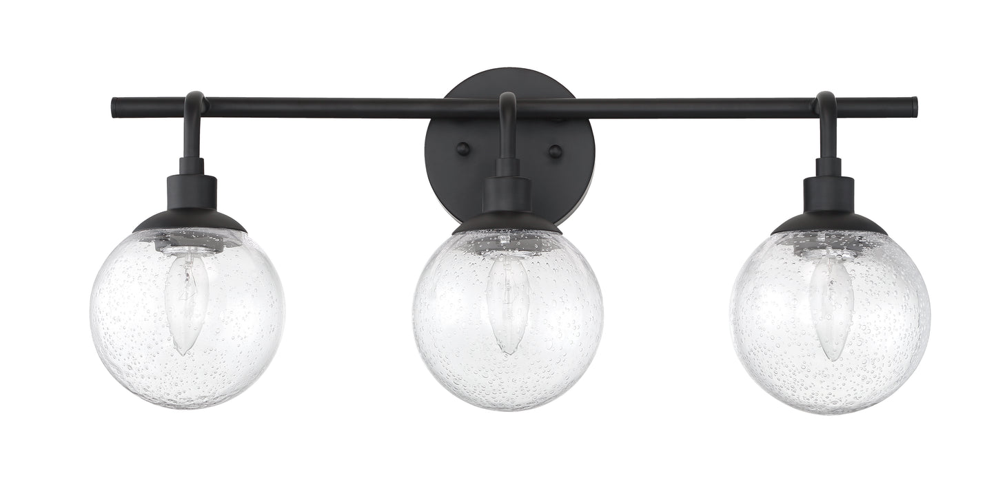 53303-FB - Que 3 Light 24" Wide Vanity Light - Flat Black