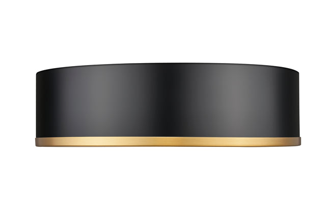 1018F16-MB-MGLD-LED - Bradley 1 Light Flush 16" Mount - Matte Black / Modern Gold