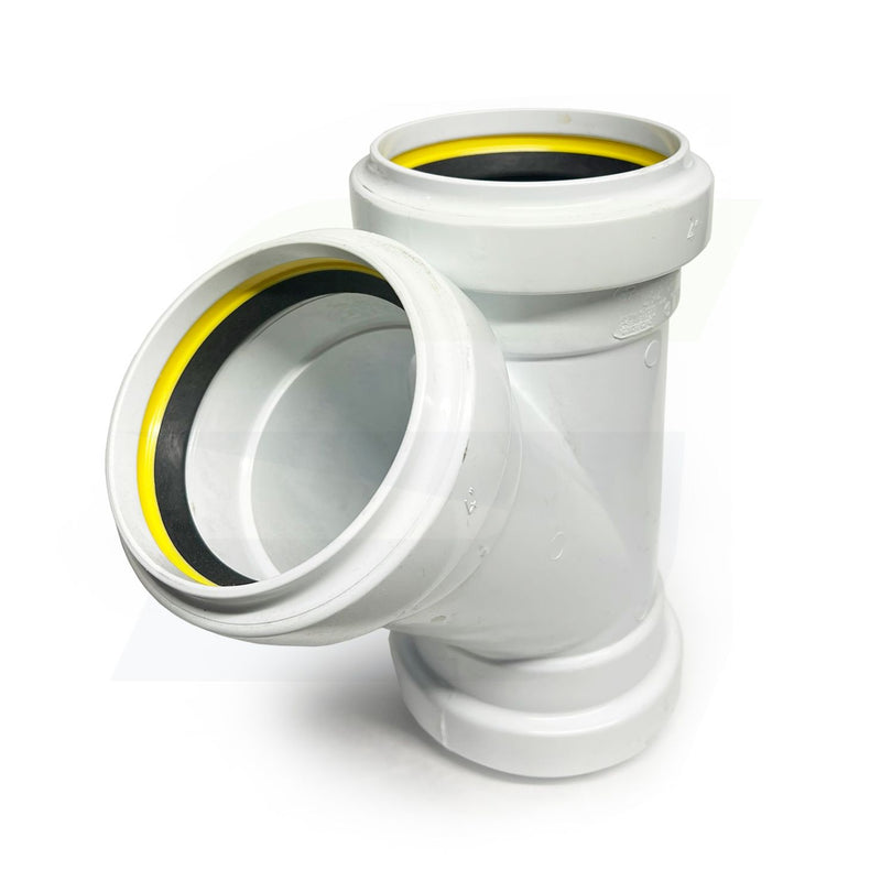 gasketed wye sewer fitting front angled view