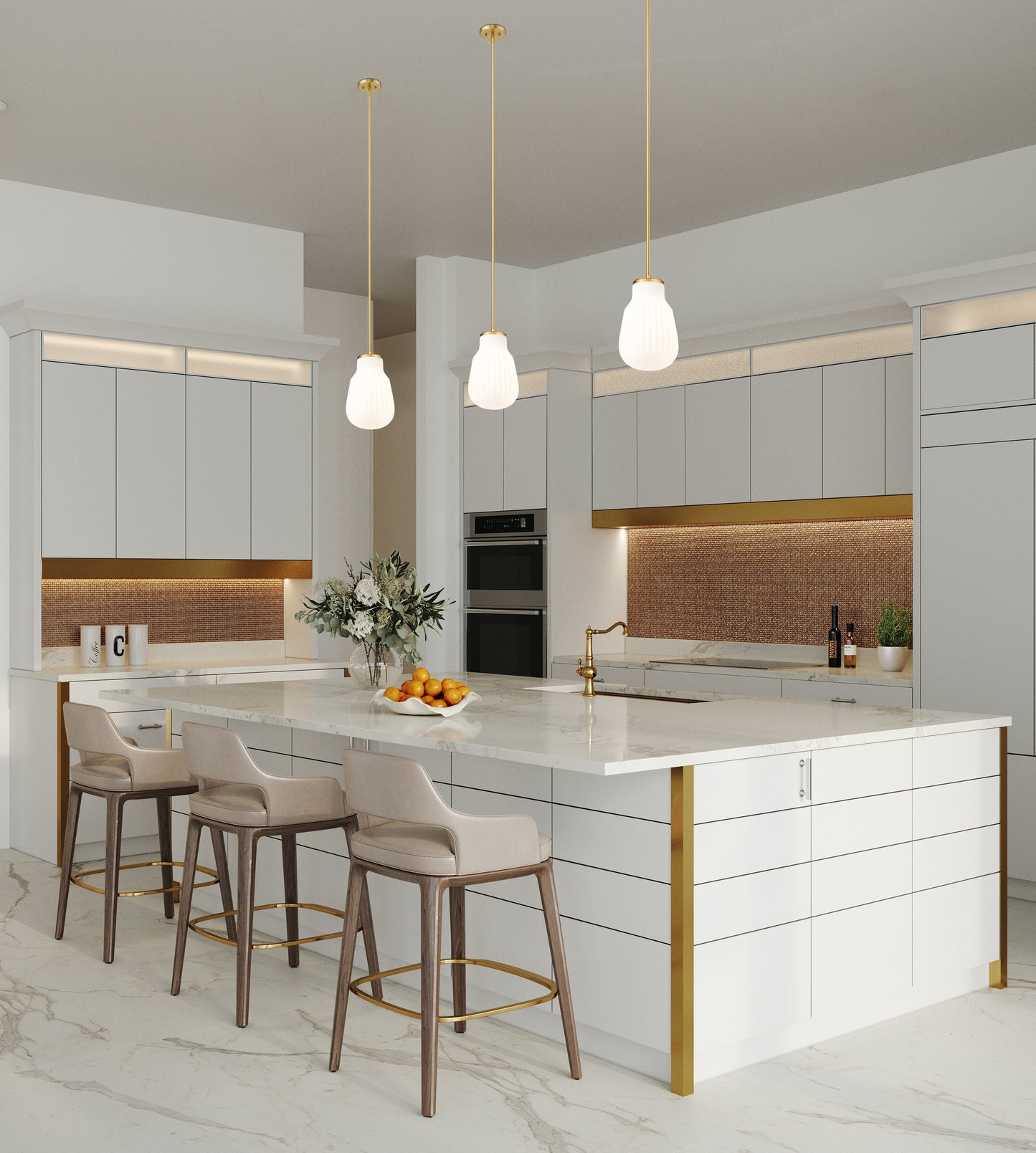 7511P8-MGLD - Newbury 1 Light 8" Pendant - Modern Gold
