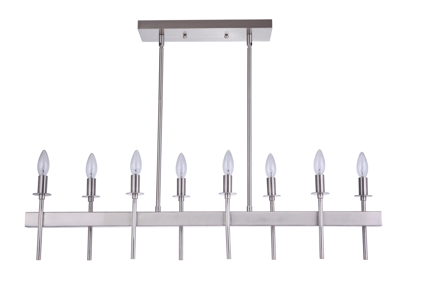54378-BNK - Larrson 8 Light 4.75" Wide Island Light - Brushed Nickel