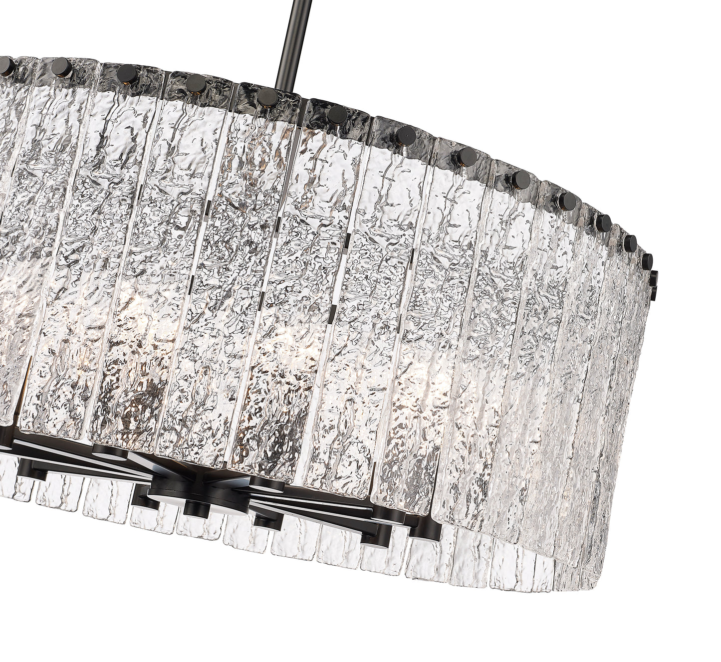 1943P26-MB - Glacier 10 Light 27" Chandelier - Matte Black