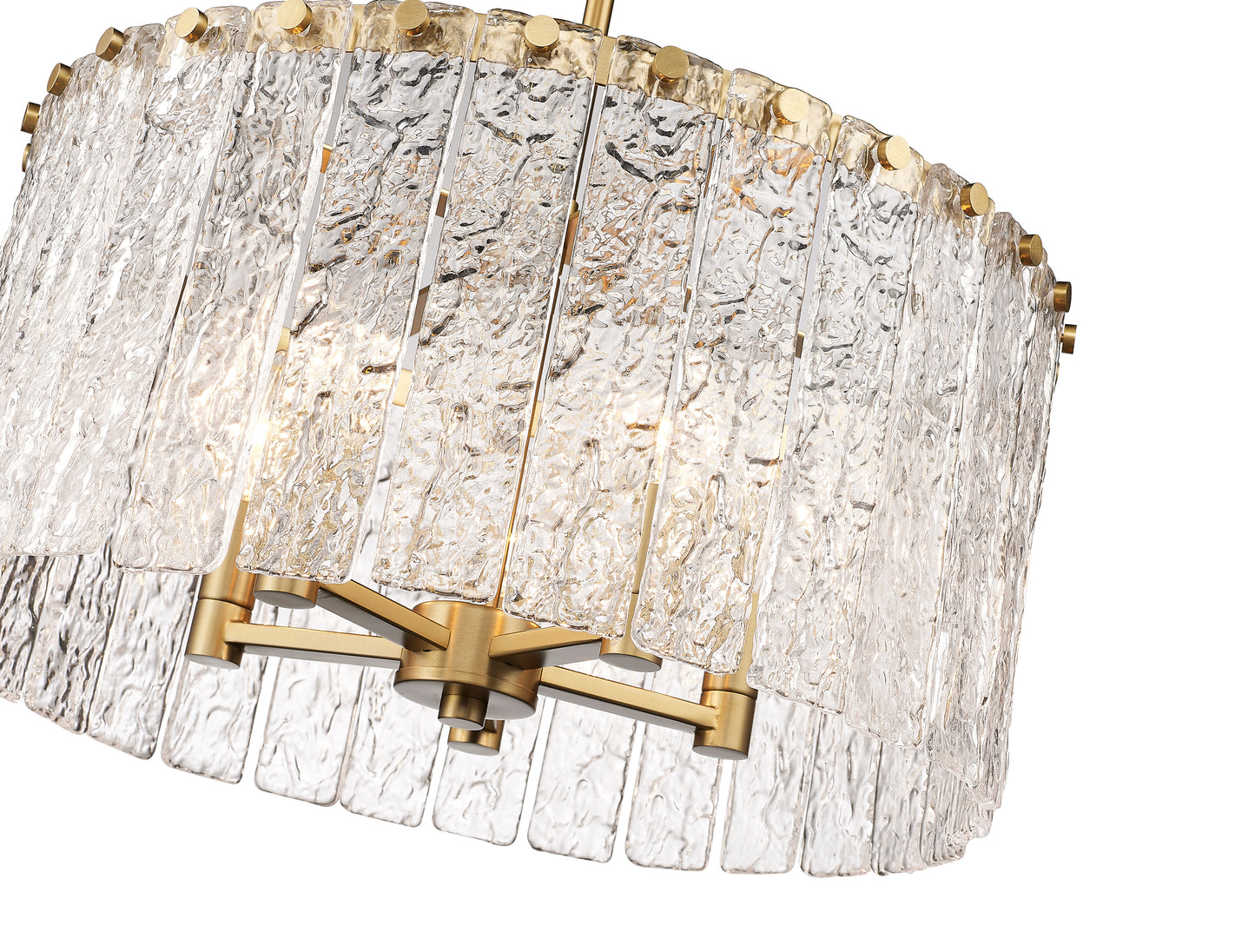1943P18-MGLD - Glacier 5 Light 19" Pendant - Modern Gold