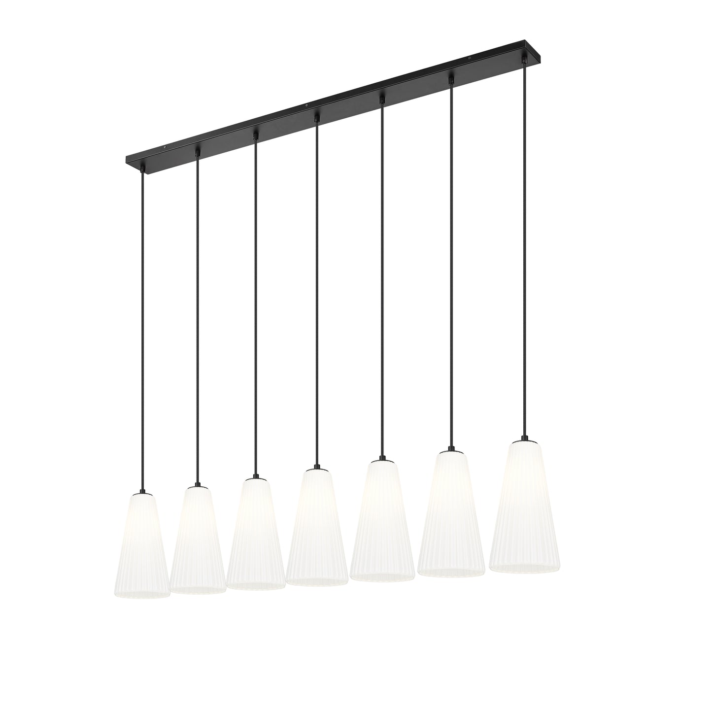 3043P7-7L-MB - Farrell 7 Light Linear 54" Chandelier - Matte Black