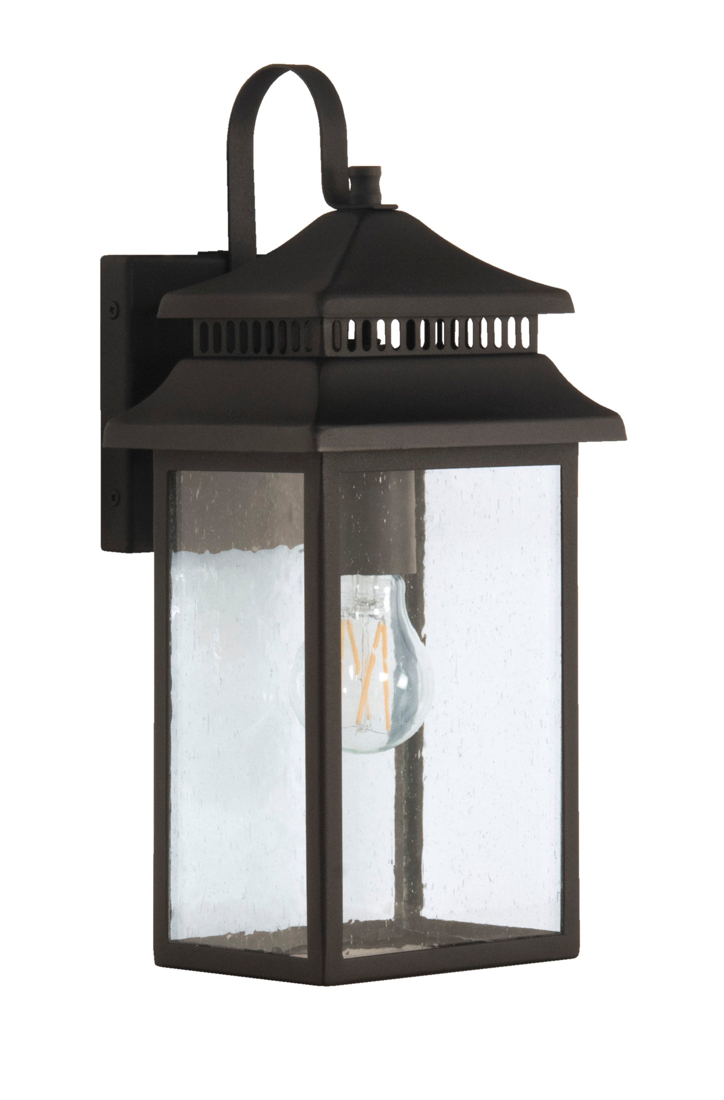 ZA3104-TB - Crossbend 1 Light 15" High Outdoor Wall Lantern - Textured Black