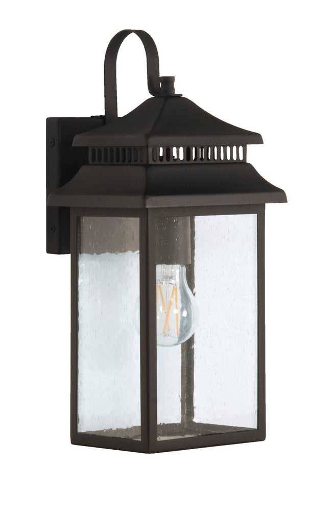 ZA3104-TB - Crossbend 1 Light 15" High Outdoor Wall Lantern - Textured Black