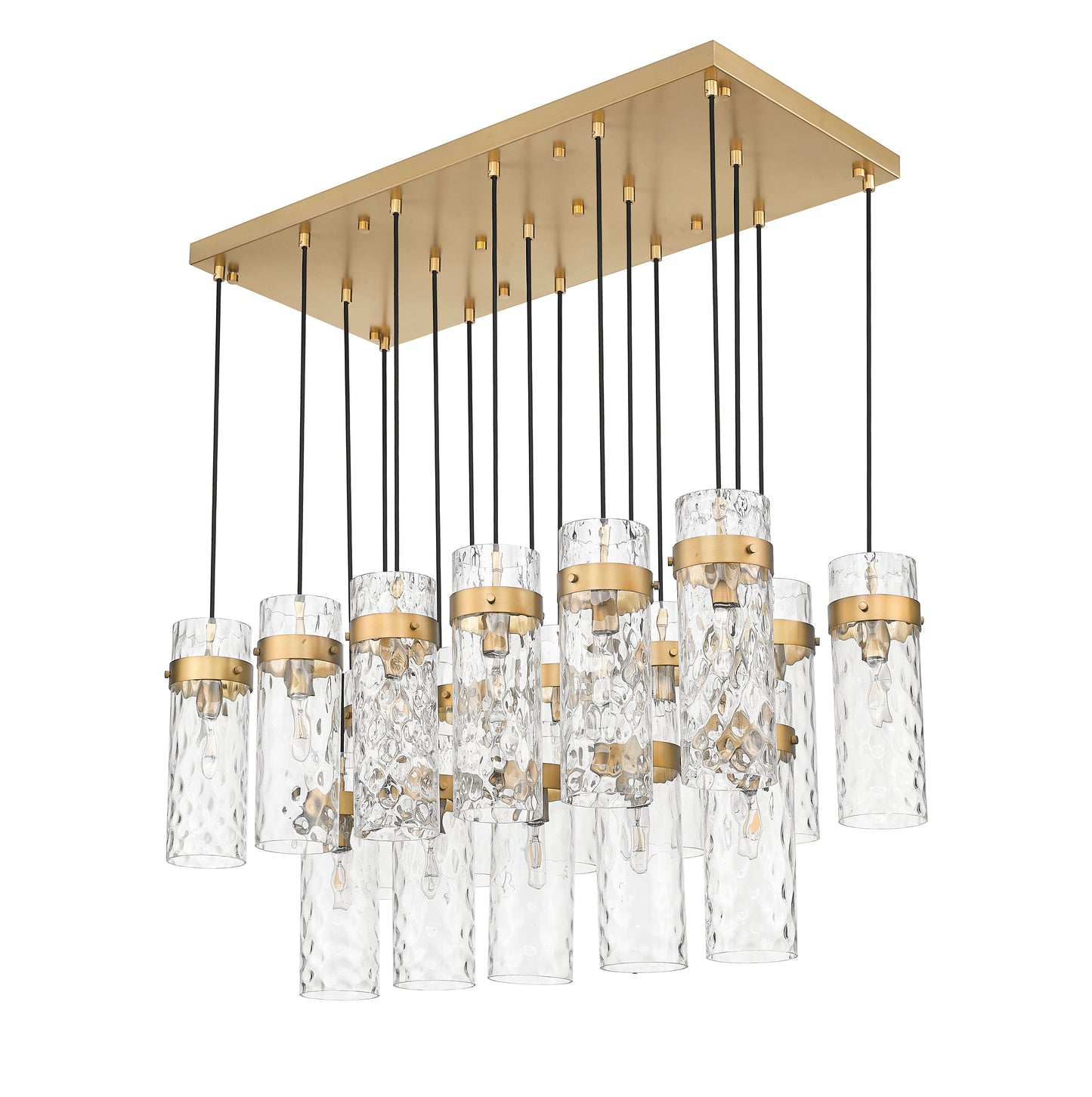 7002P5-17L-RB - Fontaine 17 Light Linear 44" Chandelier - Rubbed Brass