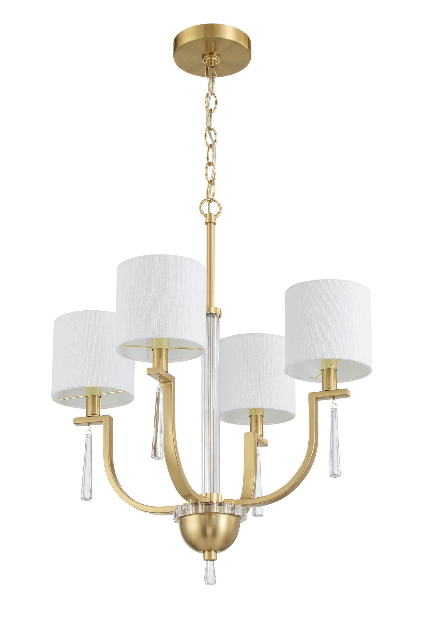 58224-SB - Fortuna 4 Light 20" Wide Chandelier - Satin Brass