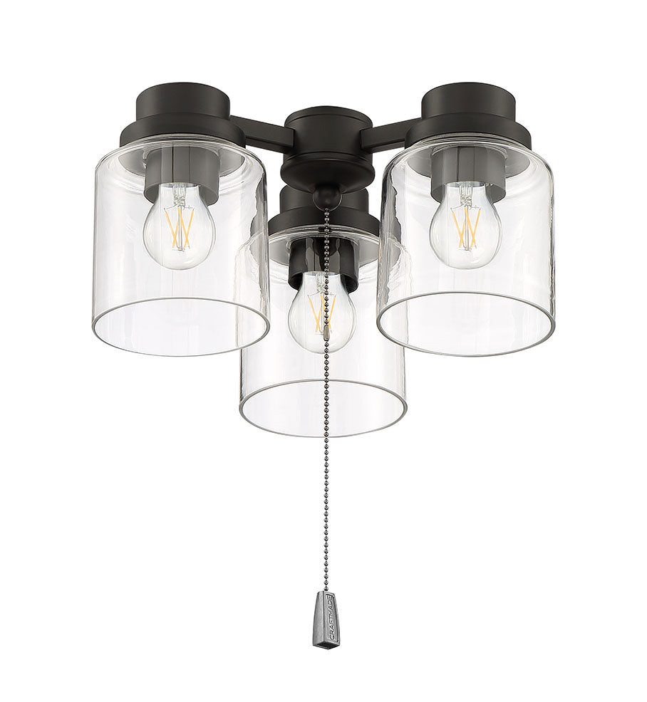 LK301102-FB-LED - 3 Light Universal Light Kit in Flat Black