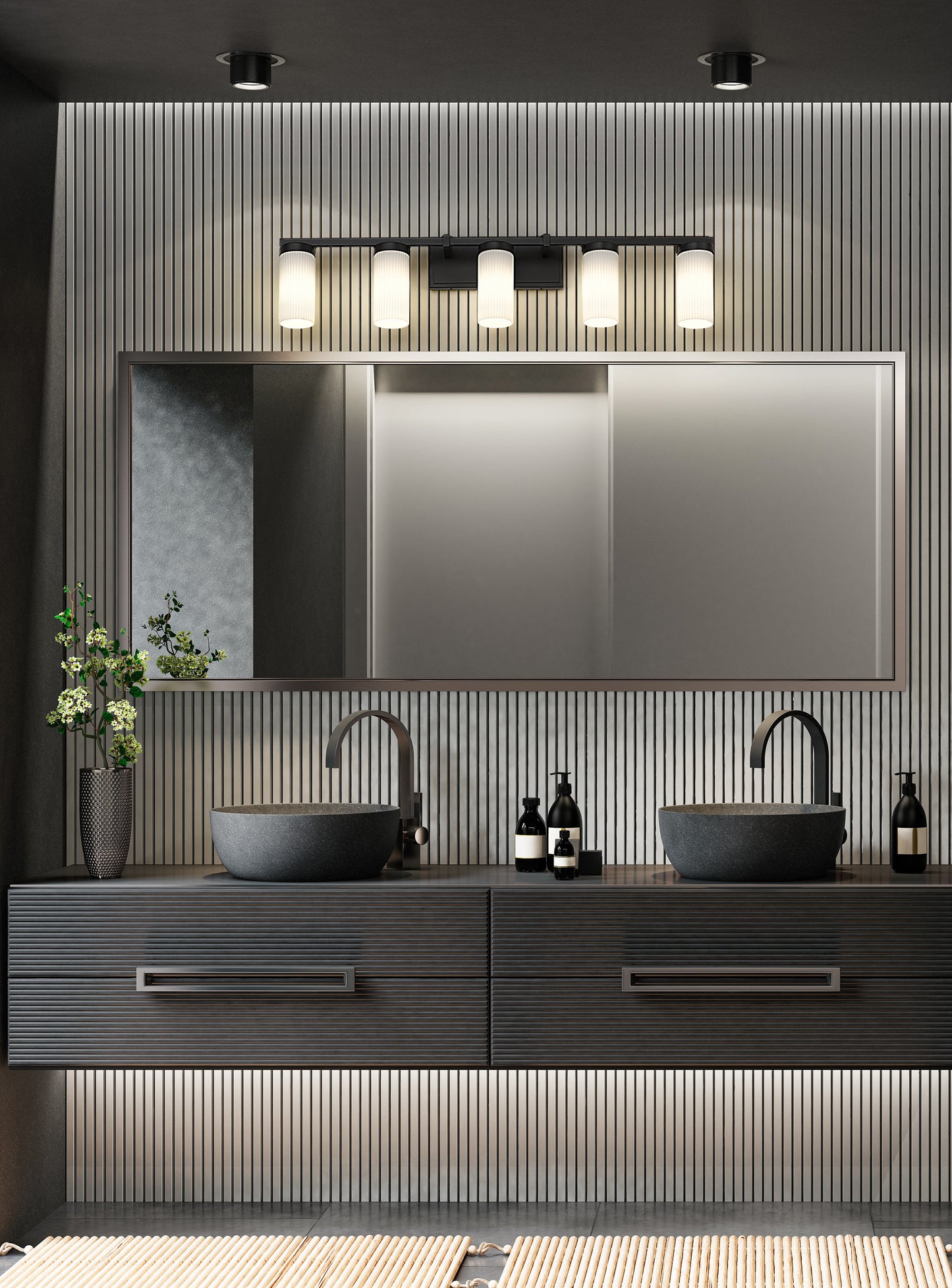 3044-5V-MB - Danica 5 Light 39" Vanity - Matte Black