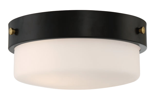 X3214-FB - Oak Street 2 Light 13" Wide Flush Mount - Flat Black