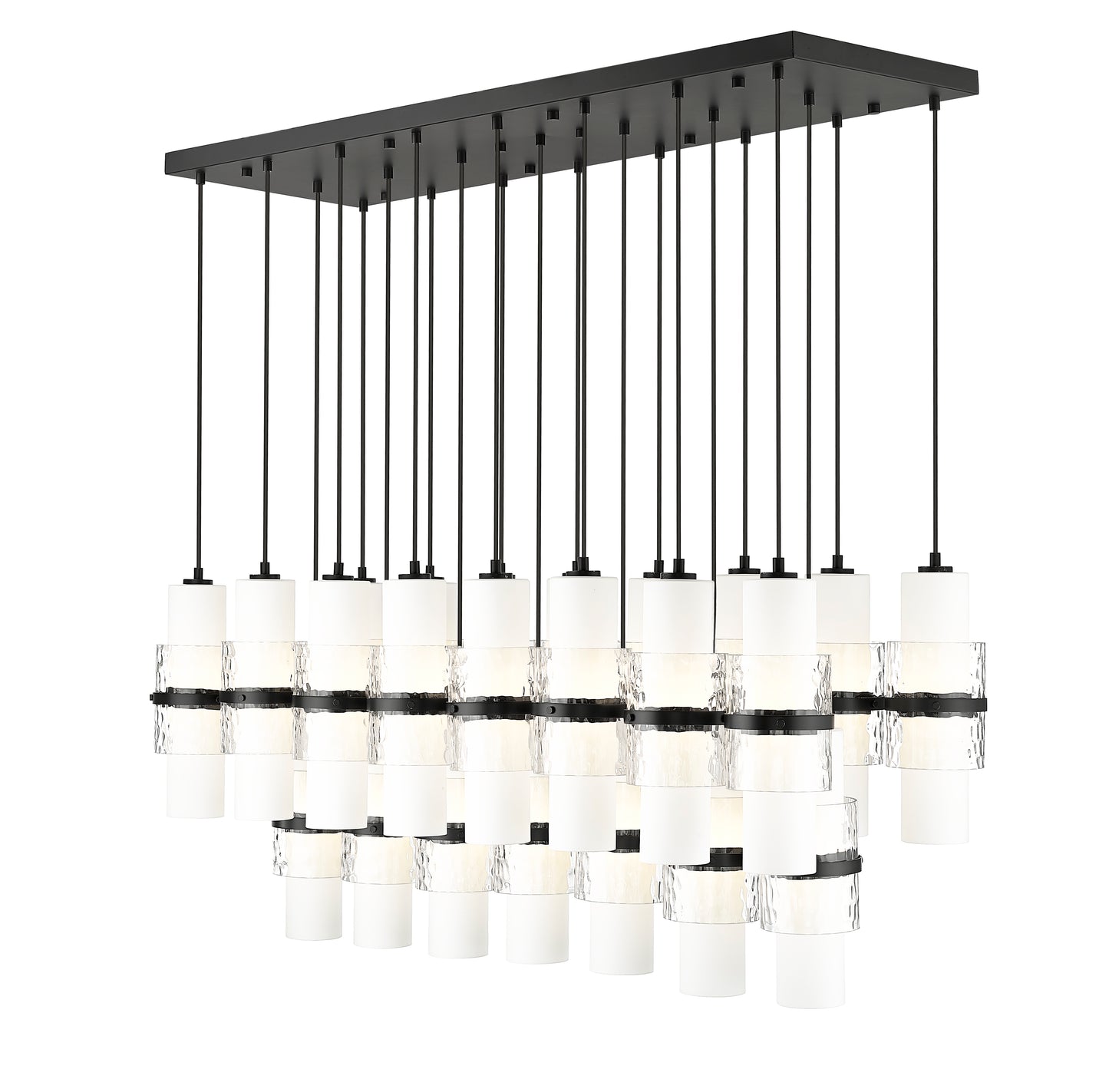 1946P-23L-MB - Cayden 23 Light Linear 54" Chandelier - Matte Black