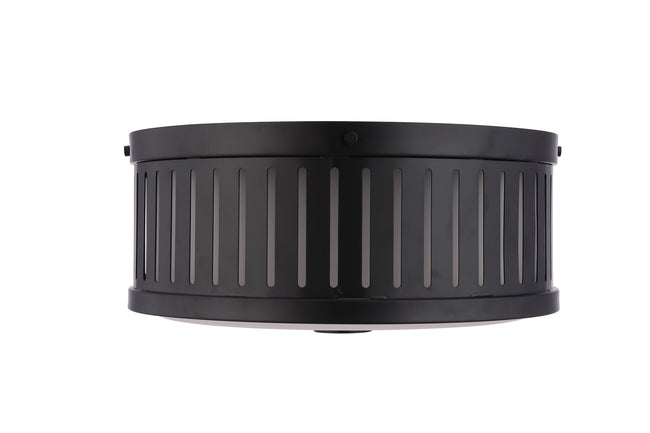 X3313-FB - Livingston 3 Light 13" Wide Flush Mount - Flat Black