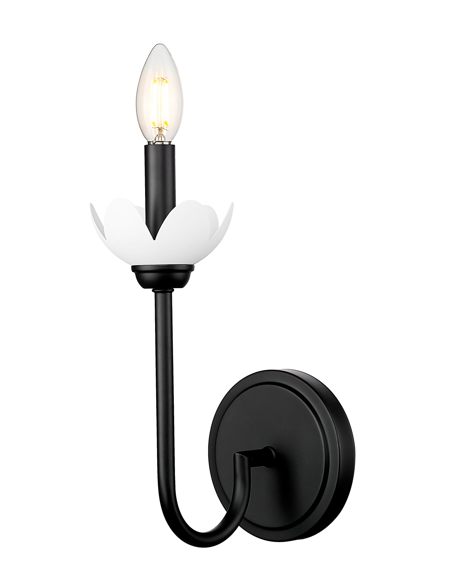 352-1S-MB - Allistair 1 Light Wall 12" Sconce - Matte Black