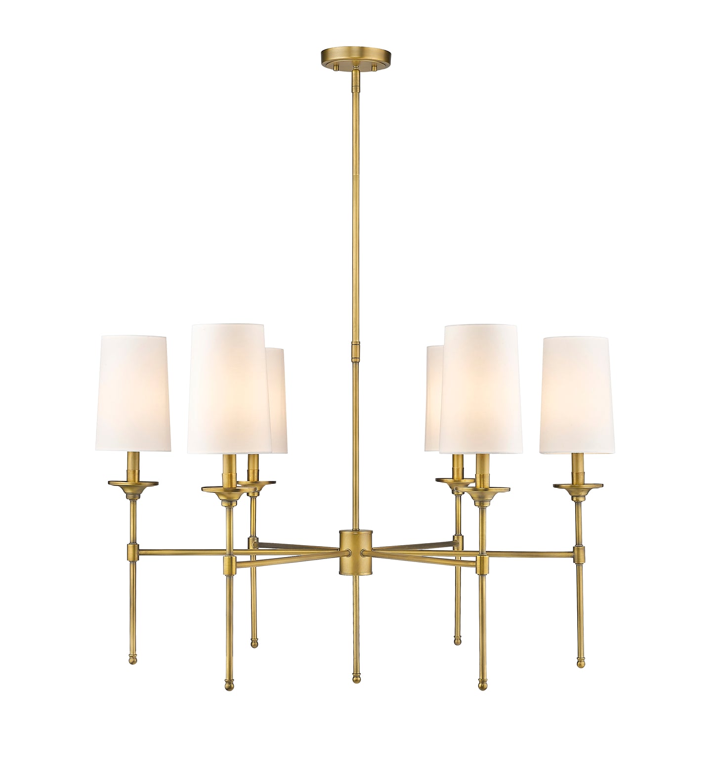 3033-6RB - Emily 6 Light 38" Chandelier - Rubbed Brass