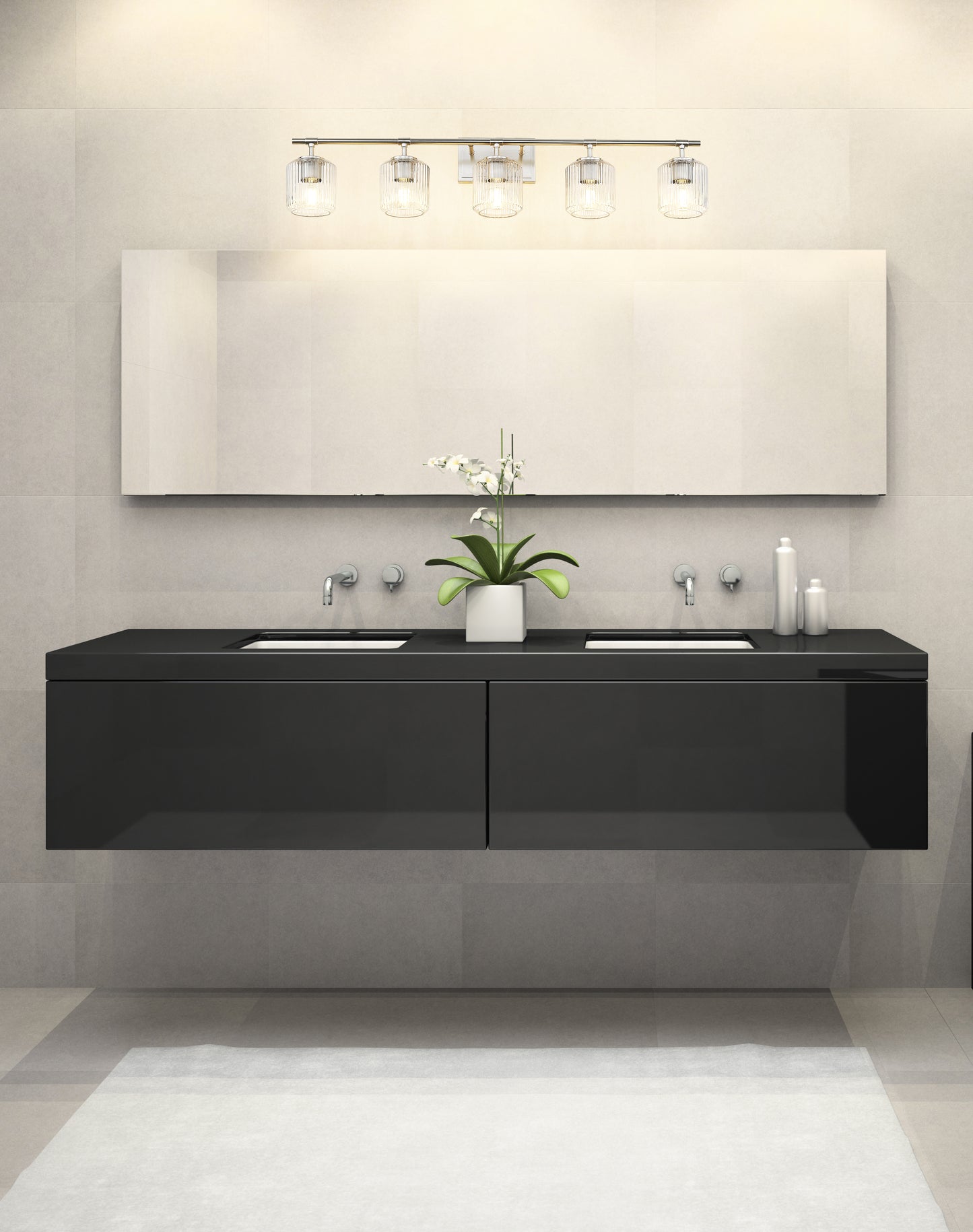 7515-5V-BN - Landon 5 Light 42" Vanity - Brushed Nickel